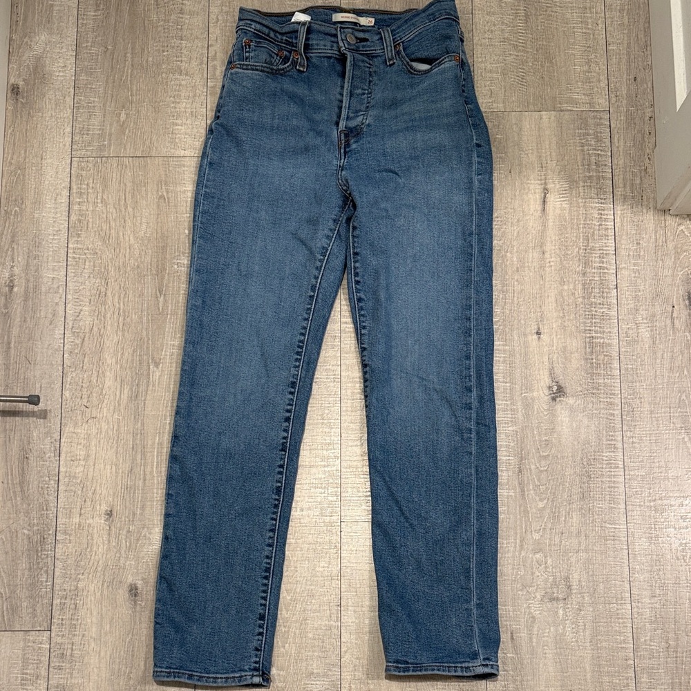 Levi's Wedgie Straight  Blue Jeans